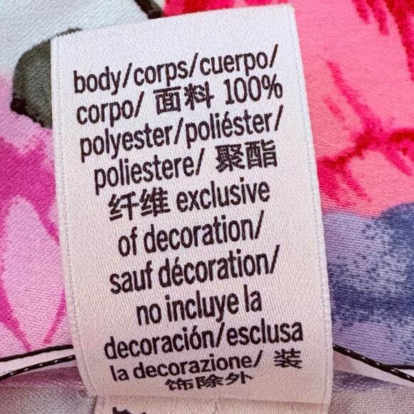 Victoria’s Secret Satin Floral Pink Striped Pajama Romper Shorts Size M - Picture 5 of 5